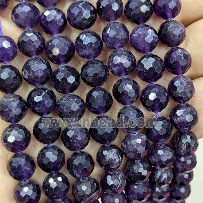 Natural Amethyst Beads Darkpurple Faceted Round