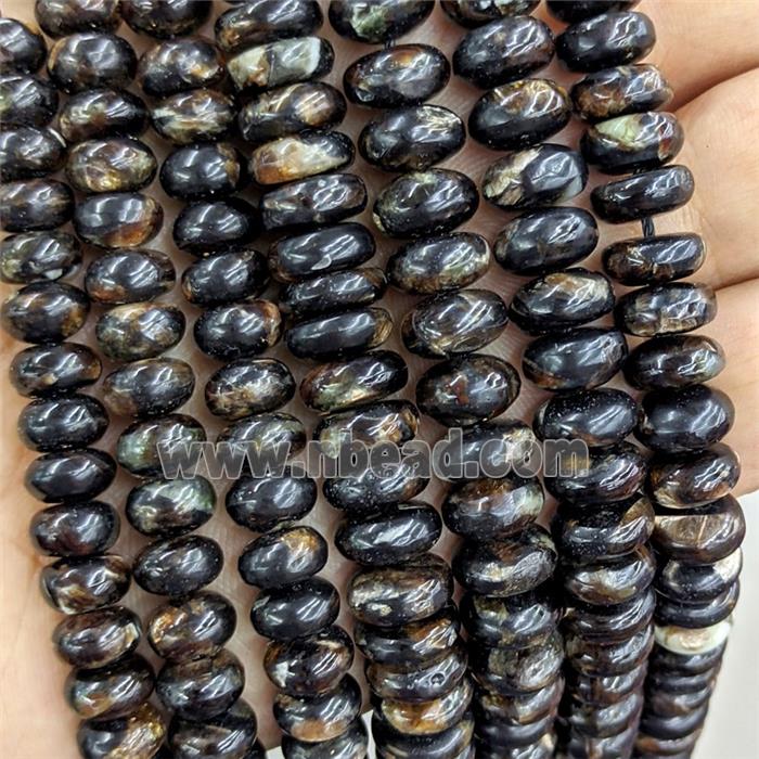 Natural Brazilian Biotite Beads Black B-Grade Smooth Rondelle
