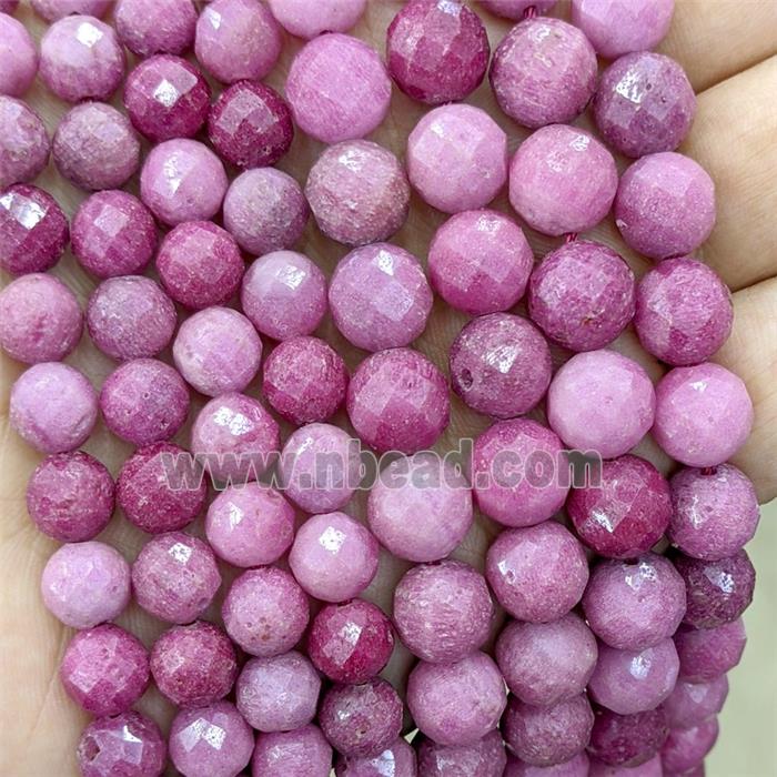 Natural Ruby Beads Faceted Round