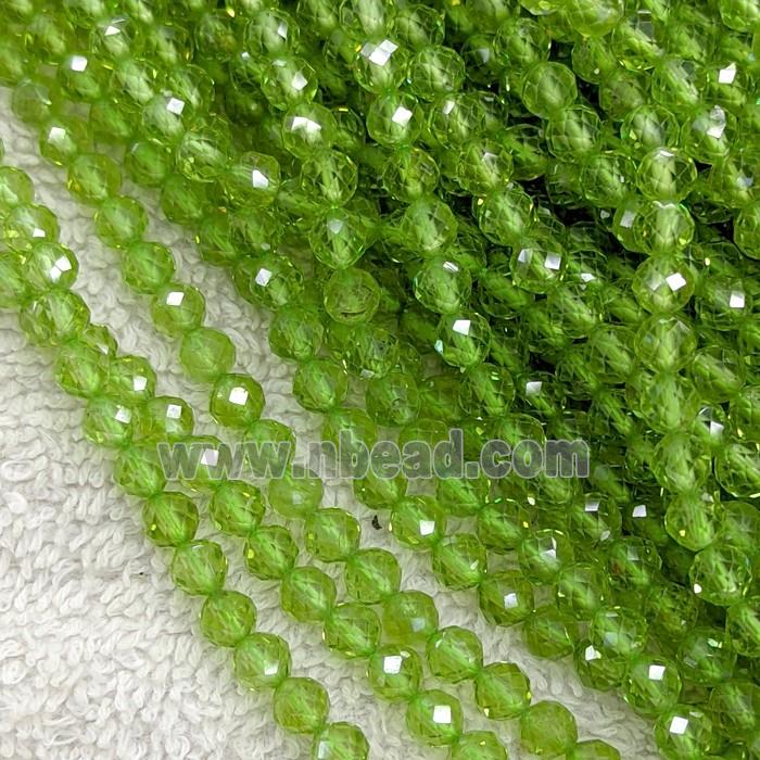 Natural Green Peridot Pony Beads AA-Grade Faceted Round