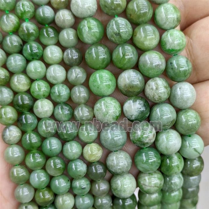 Green Afghanistan Nephrite Jade Beads Smooth Round