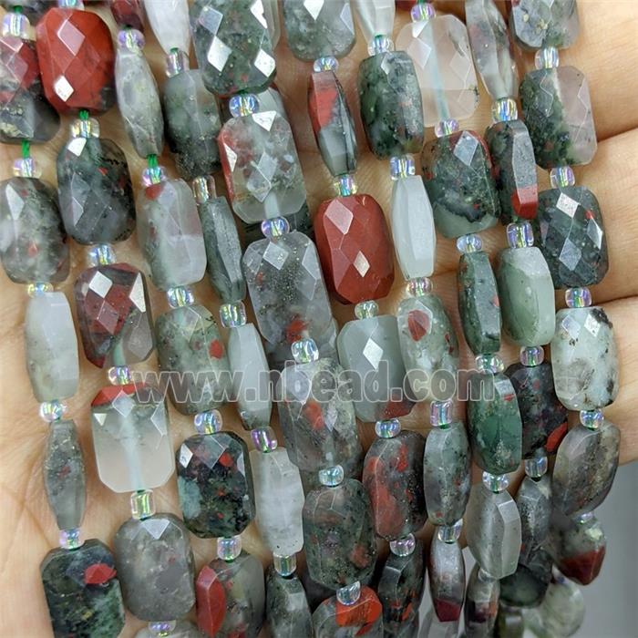 Natural African Bloodstone Beads Faceted Rectangle