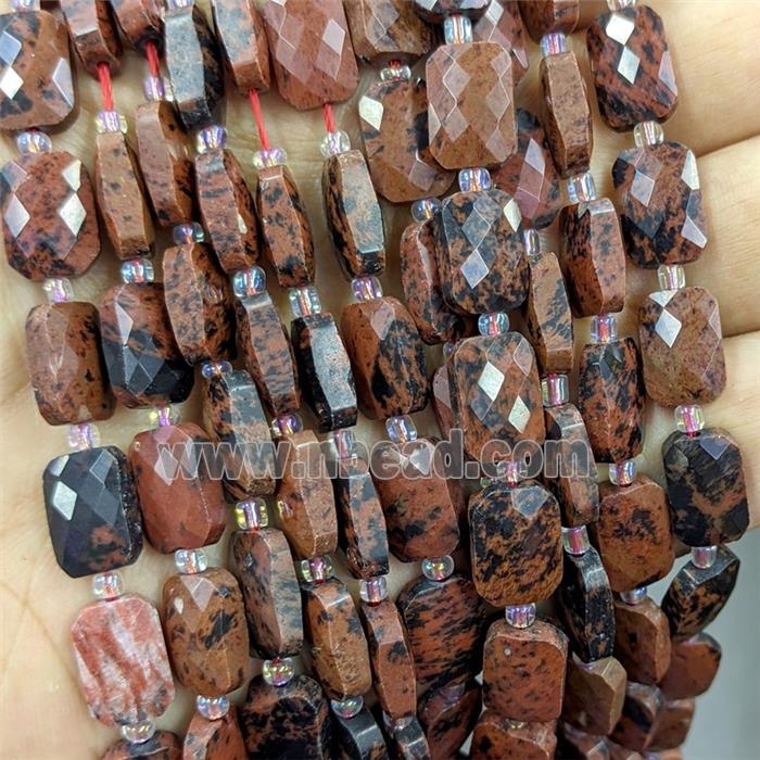 Natural Autumn Jasper Beads Faceted Rectangle