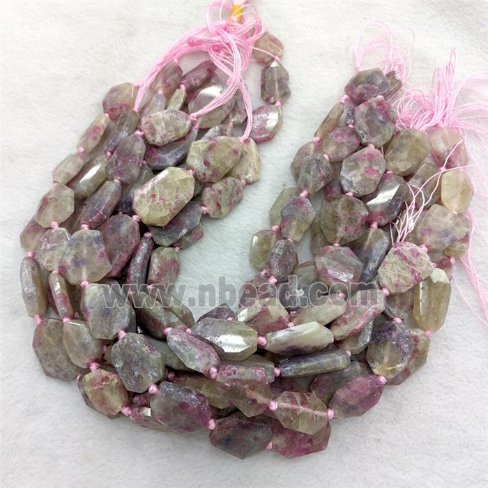 Natural Pink Tourmaline Slice Beads Freeform