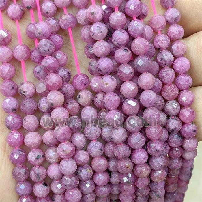 Natural Ruby Beads Faceted Round