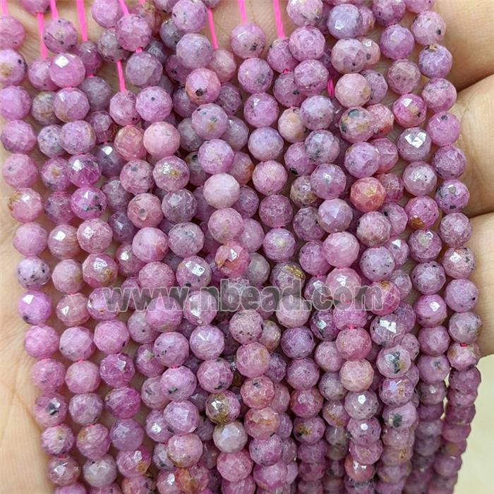 Natural Ruby Beads Faceted Round