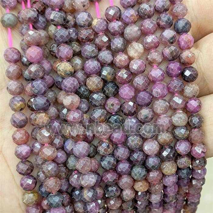 Natural Ruby Beads Faceted Round B-Grade