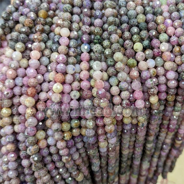 Natural Ruby Beads Faceted Round