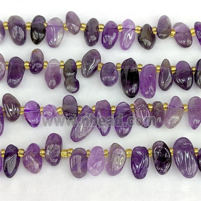 Natural Purple Amethyst Chips Beads Freeform Topdrilled