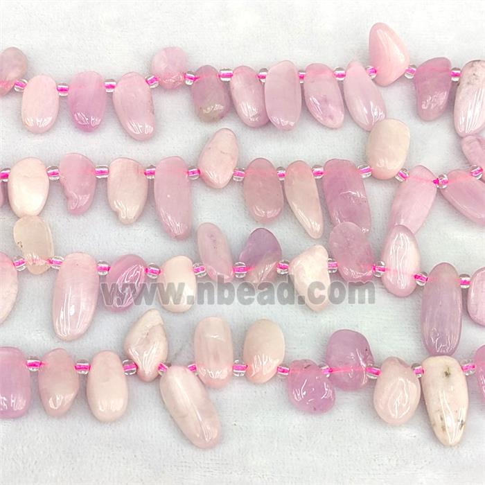 Natural Kunzite Chips Beads Freeform Topdrilled