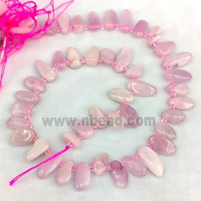 Natural Kunzite Chips Beads Freeform Topdrilled