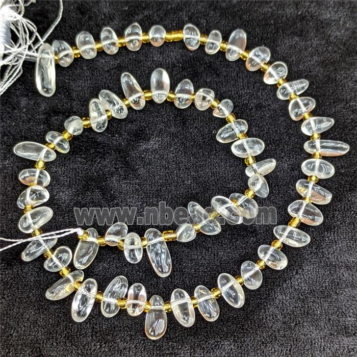 Natural Clear Quartz Chips Beads Freeform Topdrilled