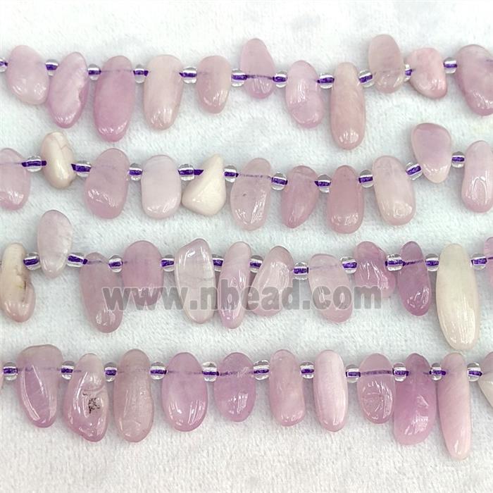 Natural Kunzite Chip Beads Freeform Topdrilled