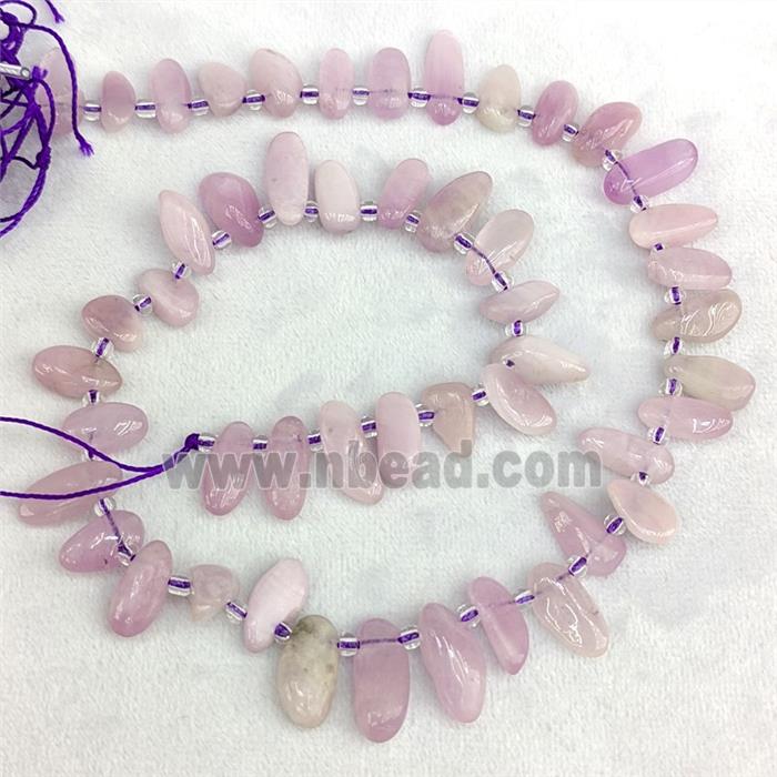 Natural Kunzite Chip Beads Freeform Topdrilled
