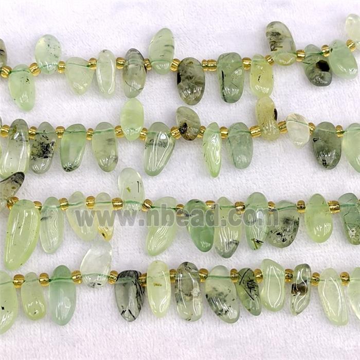 Natural Green Prehnite Chips Beads Freeform Topdrilled