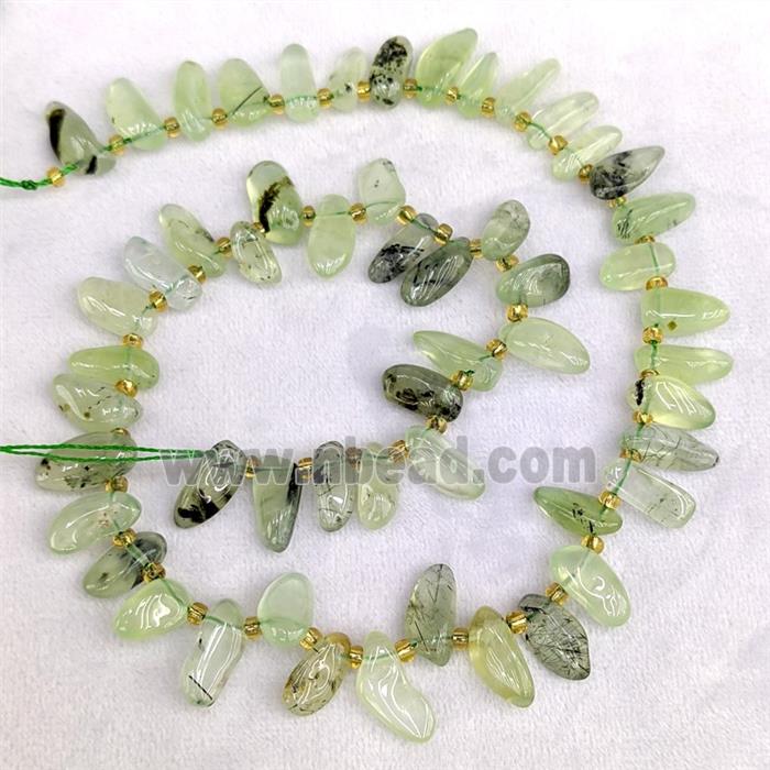Natural Green Prehnite Chips Beads Freeform Topdrilled
