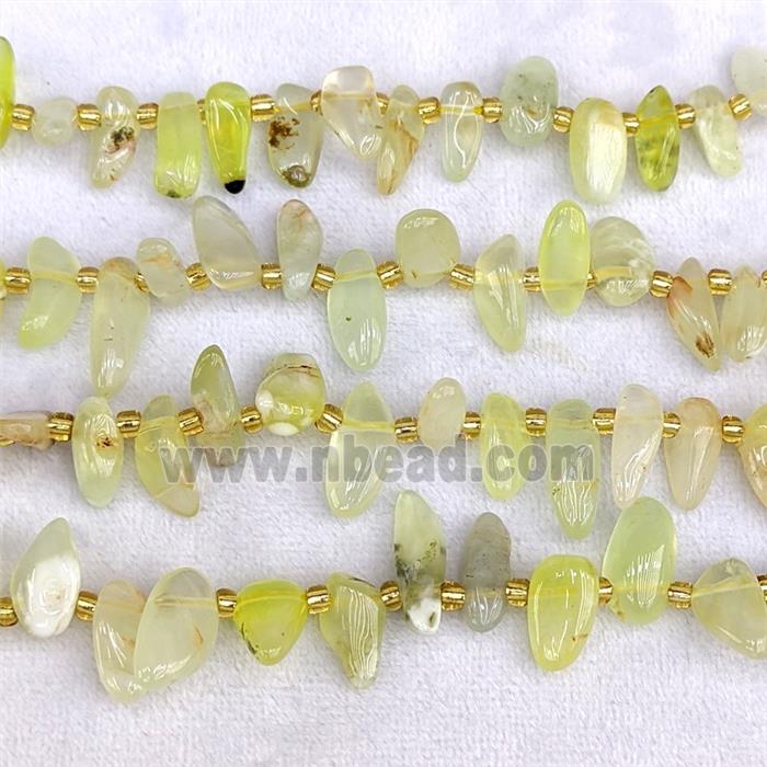 Natural Olive Prehnite Chips Beads Freeform Topdrilled