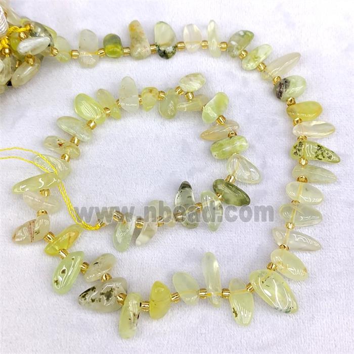 Natural Olive Prehnite Chips Beads Freeform Topdrilled