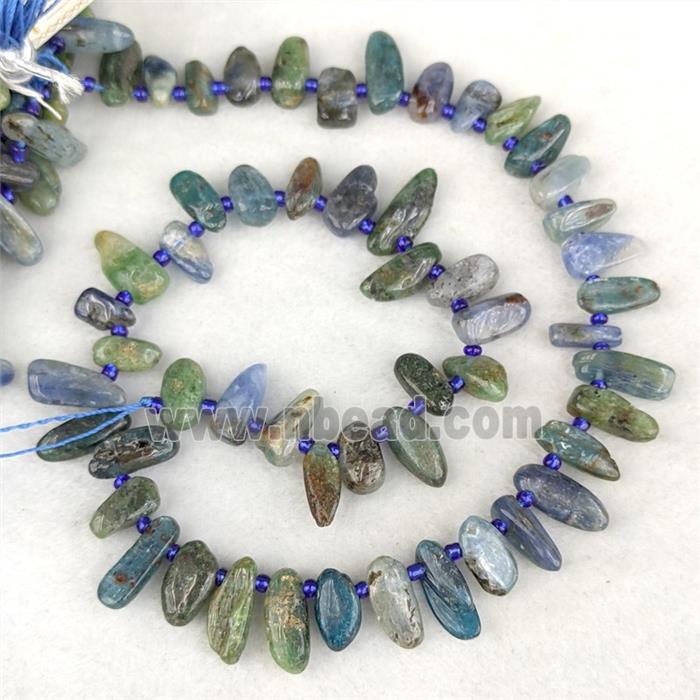 Natural Blue Kyanite Chips Beads Freeform B-Grade Topdrilled