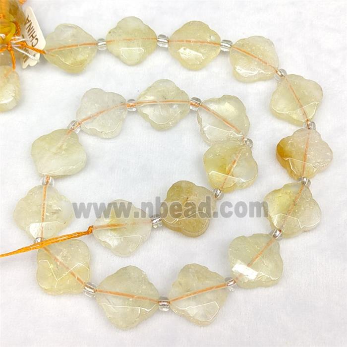 Natural Citrine Clover Beads Faceted