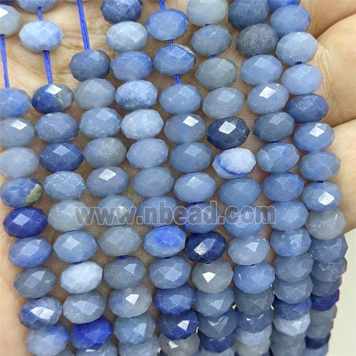 Natural Blue Aventurine Rondelle Beads Faceted
