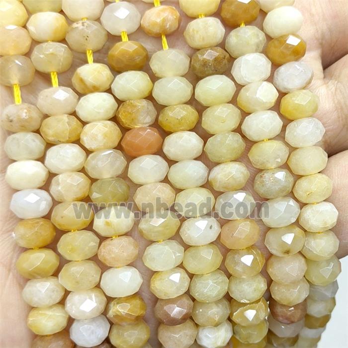 Natural Yellow Aventurine Rondelle Beads Faceted