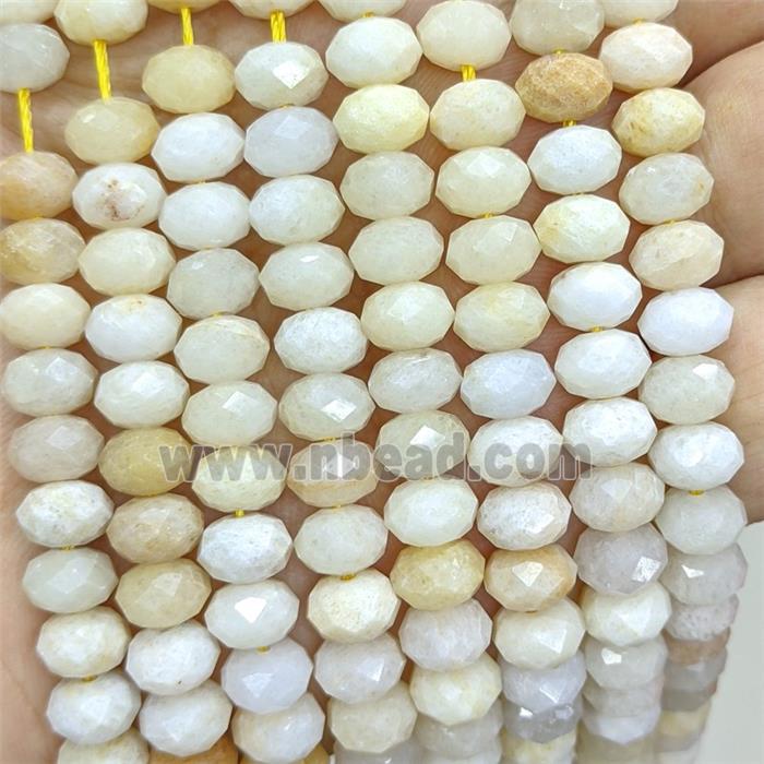 Natural Yellow Honey Jade Beads Faceted Rondelle C-Grade