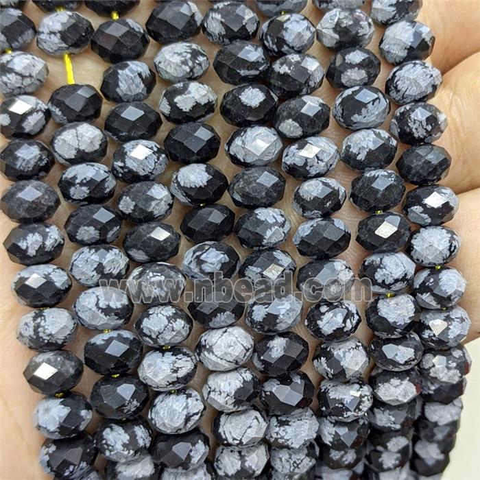 Natural Snowflake Jasper Beads Faceted Rondelle