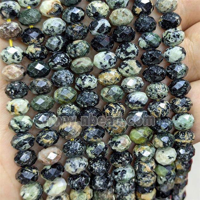 Natural African Turquoise Rondelle Beads Faceted