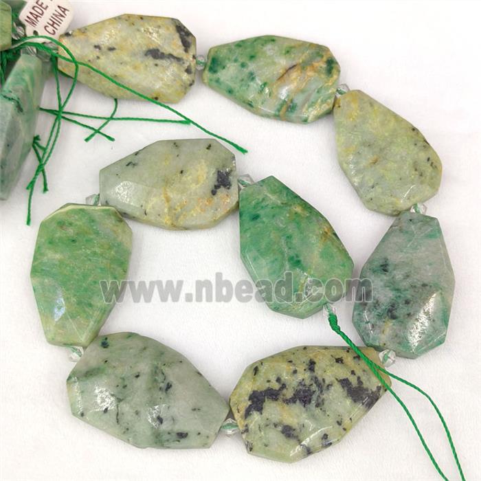 Green Tree Jasper Slice Beads