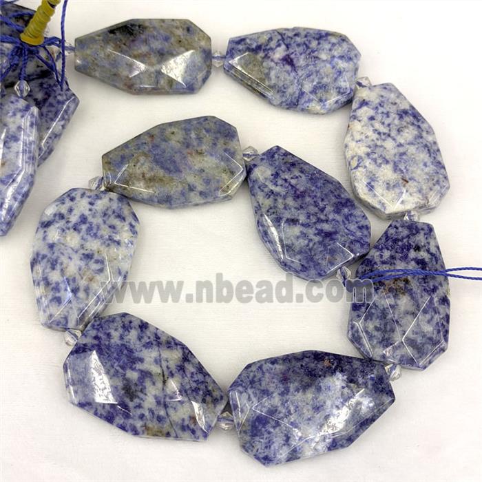Natural Blue Dalmatian Jasper Slice Beads