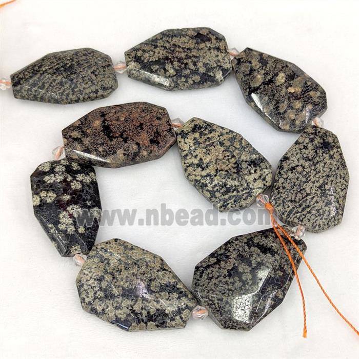 Snowflake Jasper Slice Beads