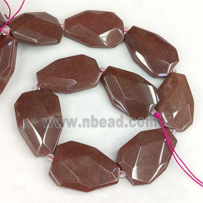 Red Aventurine Slice Beads