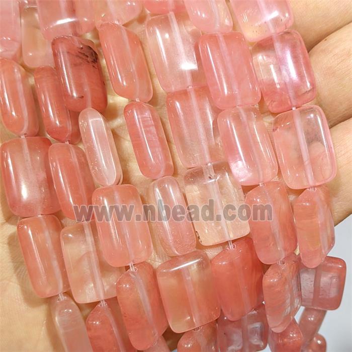 Synthetic Quartz Rectangle Beads Pink