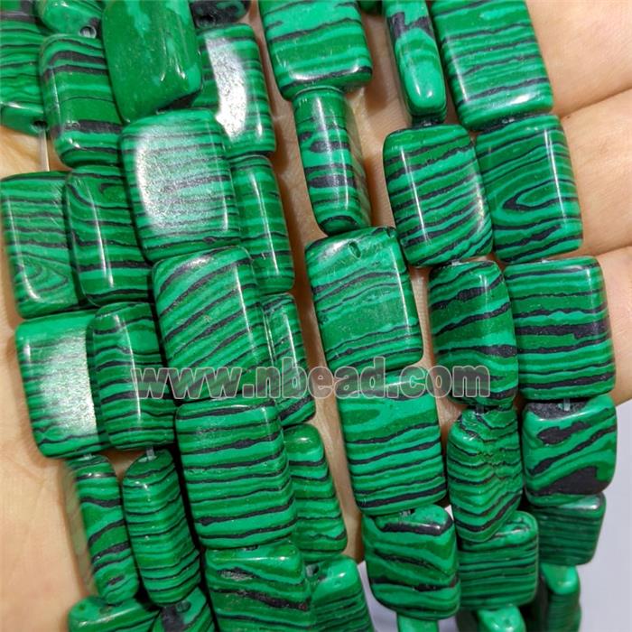 Synthetic Malachite Rectangle Beads Green