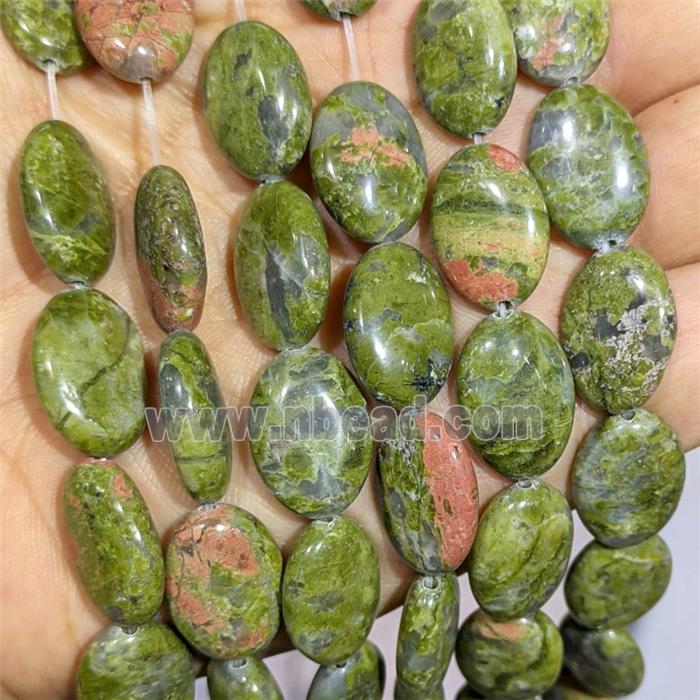 Natural Unakite Oval Beads