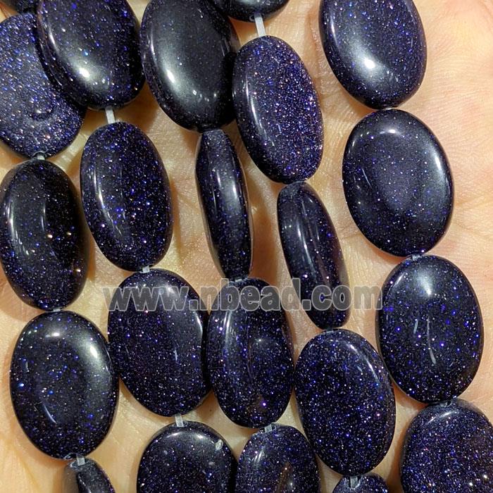 Blue Sandstone Oval Beads
