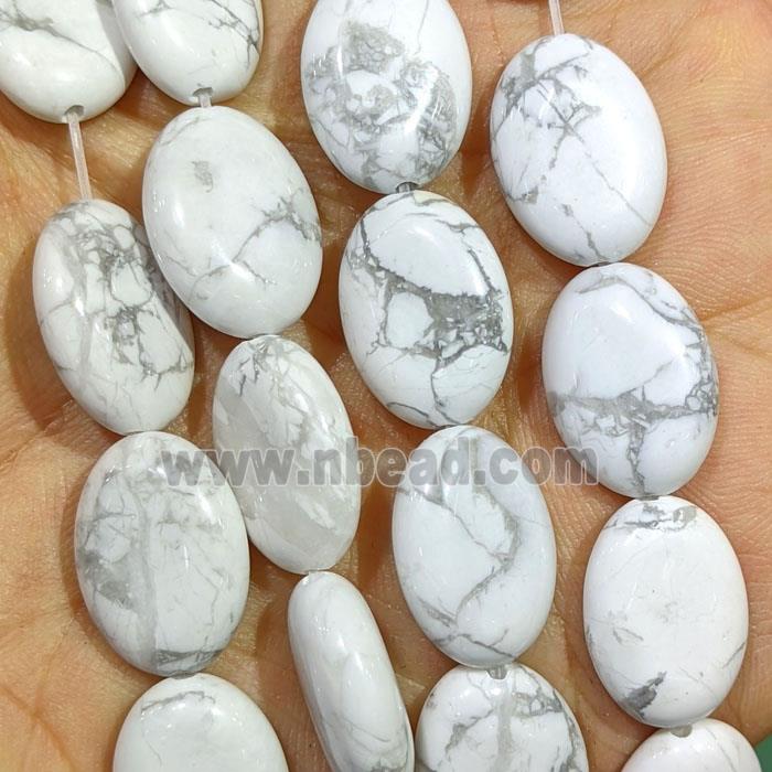 White Howlite Turquoise Oval Beads