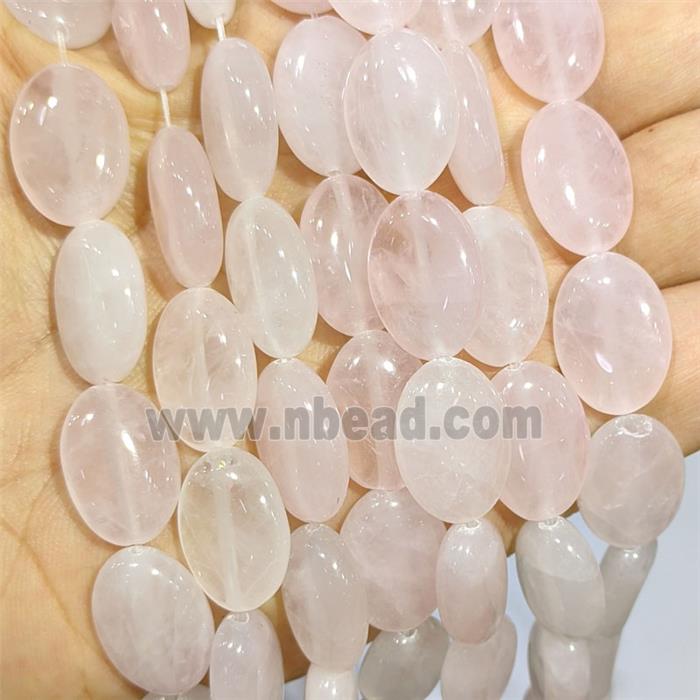 Pink Rose Quartz Oval Beads