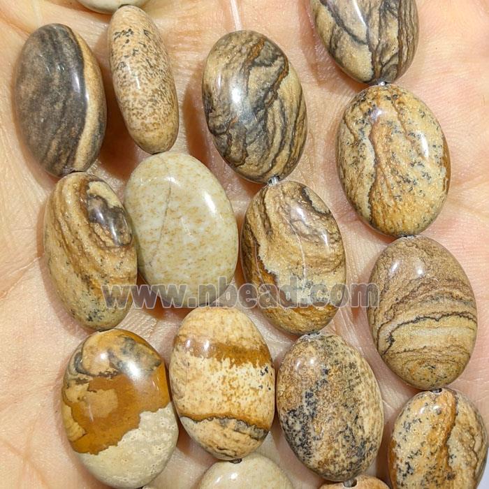 Picture Jasper Oval Beads