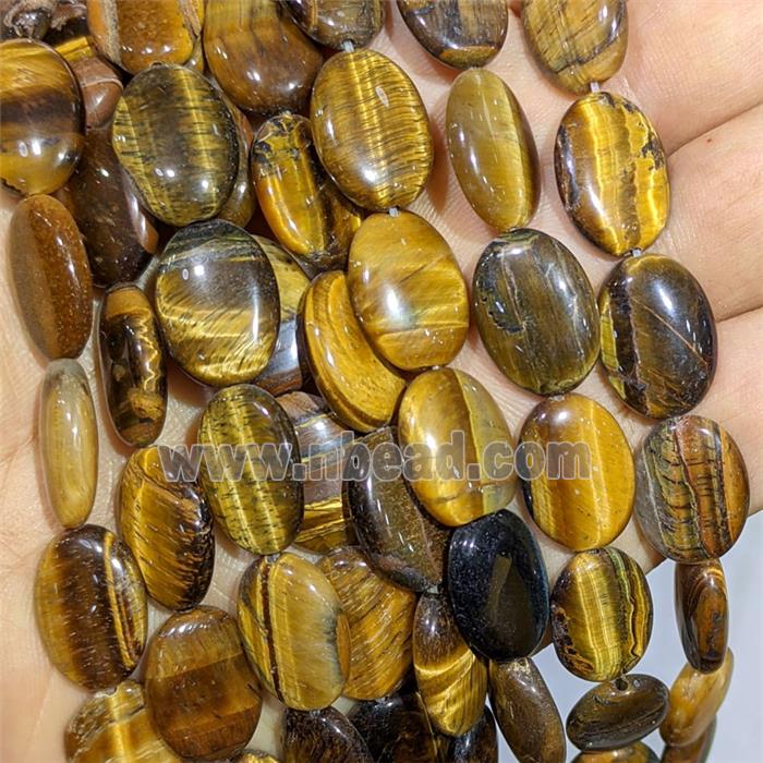 Natural Tiger Eye Stone Oval Beads