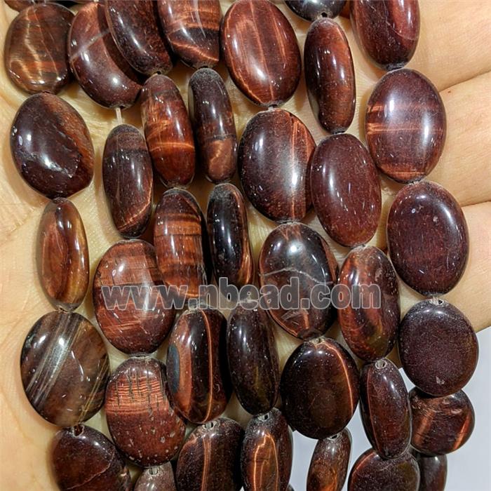 Red Tiger Eye Stone Oval Beads