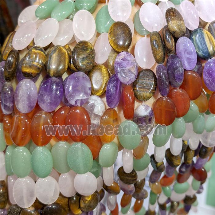 Mix Natural Gemstone Oval Beads