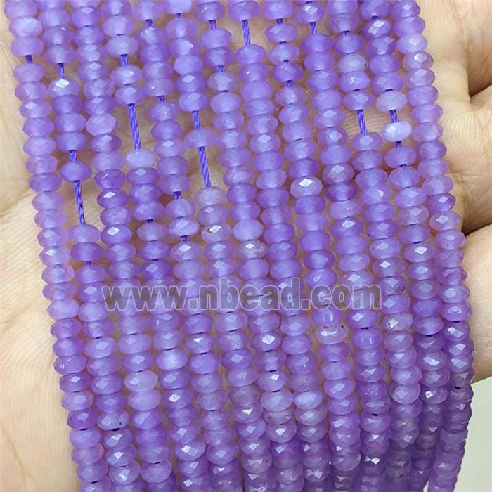 Lavender Dye Jade Beads Faceted Rondelle