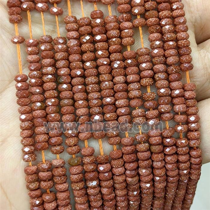 Golden Sandstone Beads Faceted Rondelle
