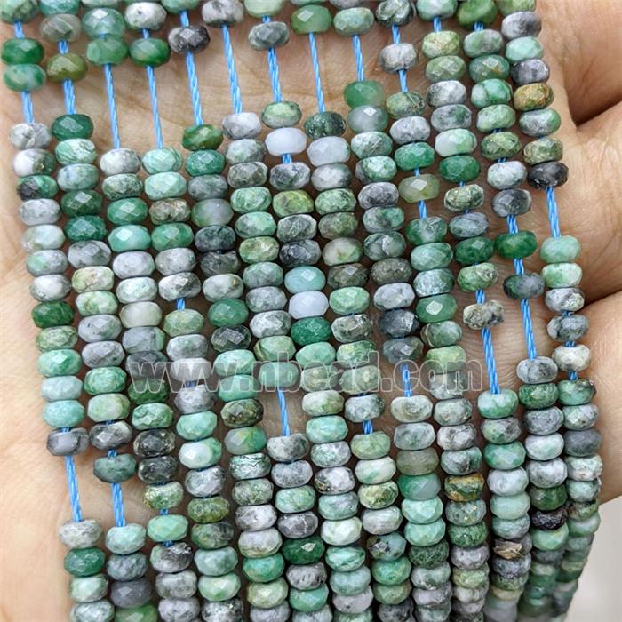 Green Variscite Beads Faceted Rondelle