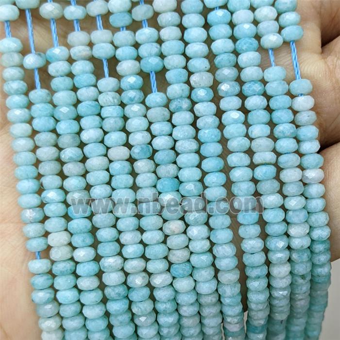 Green Amazonite Beads Faceted Rondelle