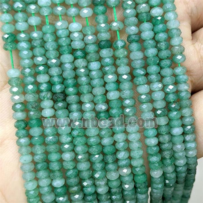 Green Aventurine Beads Faceted Rondelle