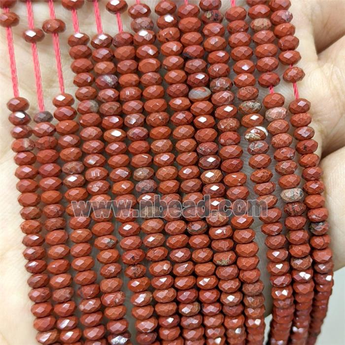 Red Jasper Beads Faceted Rondelle
