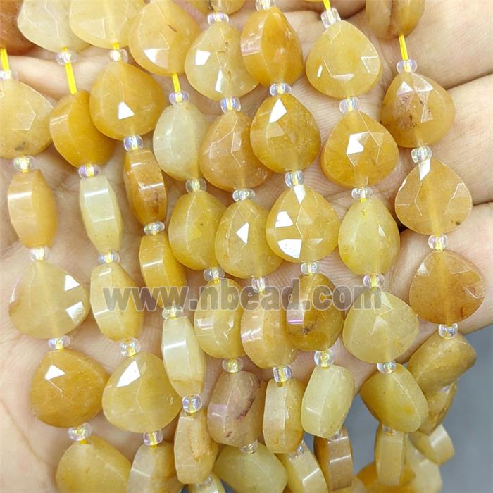 Natural Yellow Aventurine Triangle Beads Faceted